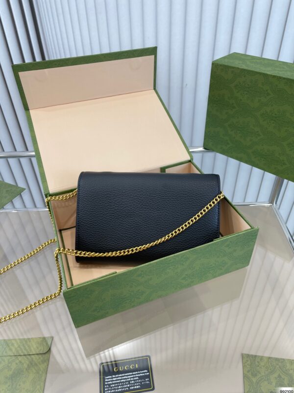 GUCCI GG MARMONT MATELASSÉ MINI BAG 20CM BLACK 401232 A7M0T 1000 - Image 3