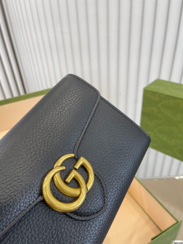 GUCCI GG MARMONT MATELASSÉ MINI BAG 20CM BLACK 401232 A7M0T 1000 - Image 4