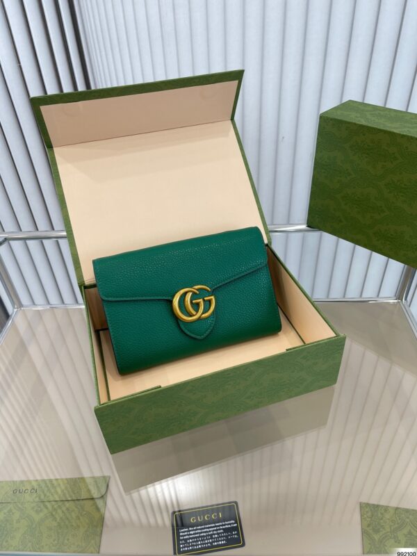 GUCCI GG MARMONT MATELASSÉ MINI BAG 20CM DARK GREEN 401232 A7M0T 1000 - Image 4