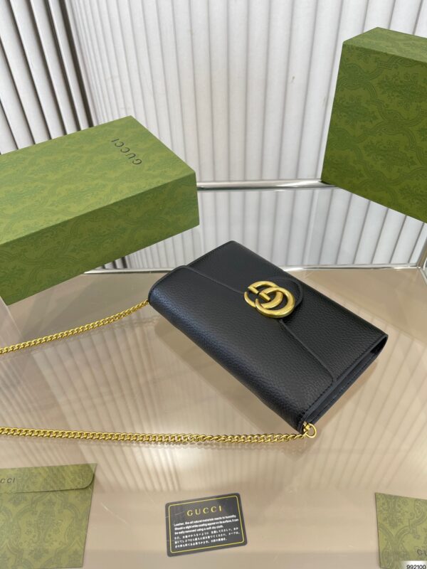 GUCCI GG MARMONT MATELASSÉ MINI BAG 20CM BLACK 401232 A7M0T 1000 - Image 6
