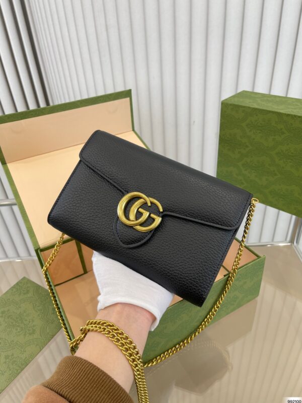 GUCCI GG MARMONT MATELASSÉ MINI BAG 20CM BLACK 401232 A7M0T 1000 - Image 8