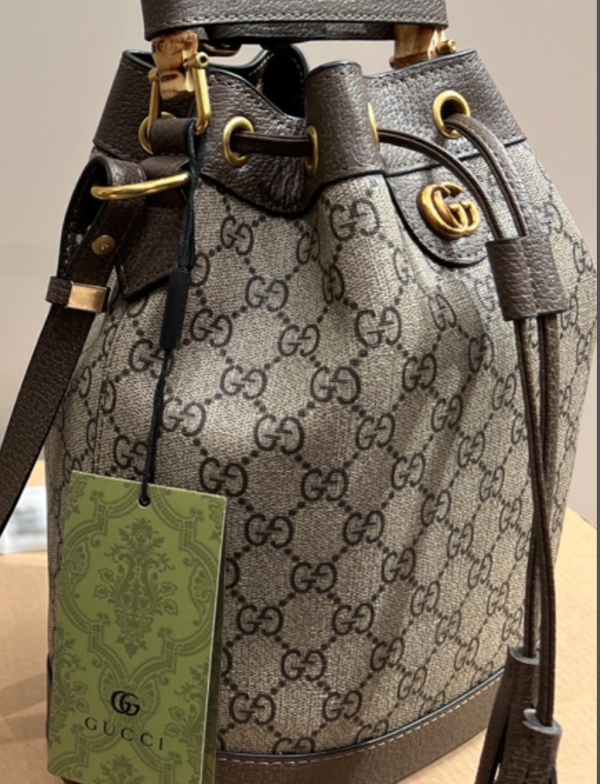 GUCCI DIANA MINI BUCKET BAG BROWN MONOGRAM 20CM 724667 UAAAY 1092 - Image 3