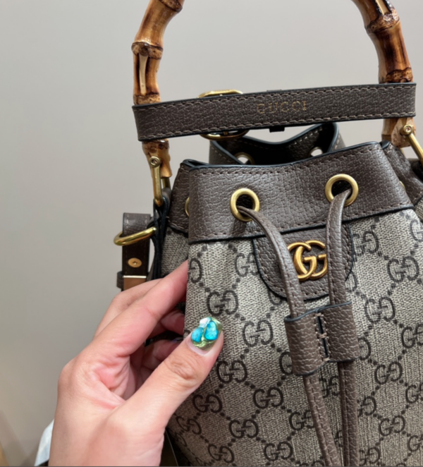 GUCCI DIANA MINI BUCKET BAG BROWN MONOGRAM 20CM 724667 UAAAY 1092 - Image 7