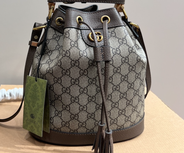 GUCCI DIANA MINI BUCKET BAG BROWN MONOGRAM 20CM 724667 UAAAY 1092 - Image 9