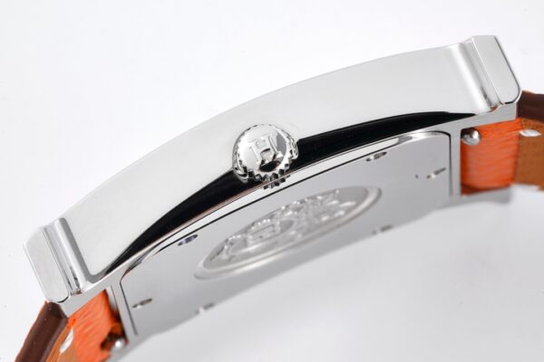 HERMES H HOUR WATCH ORANGE STRAP 21MM 036707WW00 - Image 2