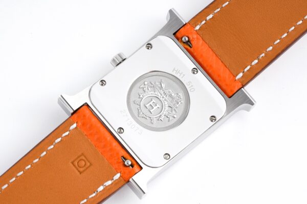 HERMES H HOUR WATCH ORANGE STRAP 21MM 036707WW00 - Image 3