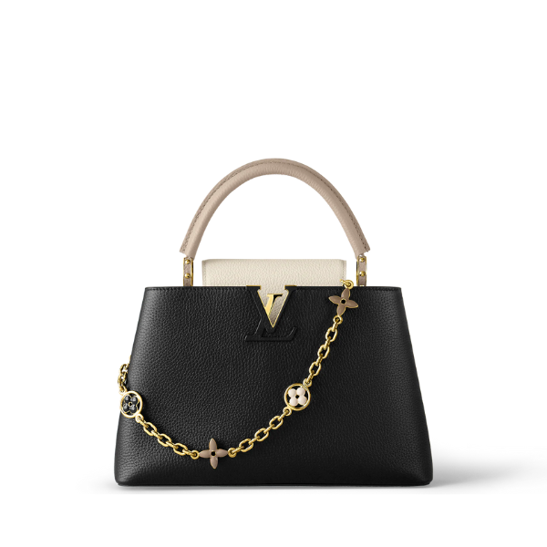 LOUIS VUITTON CAPUCINES TAURILLON BLACK AND GREY 27CM M20708