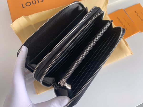 LOUIS VUITTON LONG DOUBLE ZIPPER WALLET MONOGRAM BLACK 19CM - Image 10