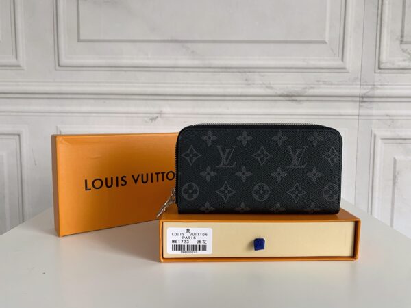LOUIS VUITTON LONG DOUBLE ZIPPER WALLET MONOGRAM BLACK 19CM - Image 2