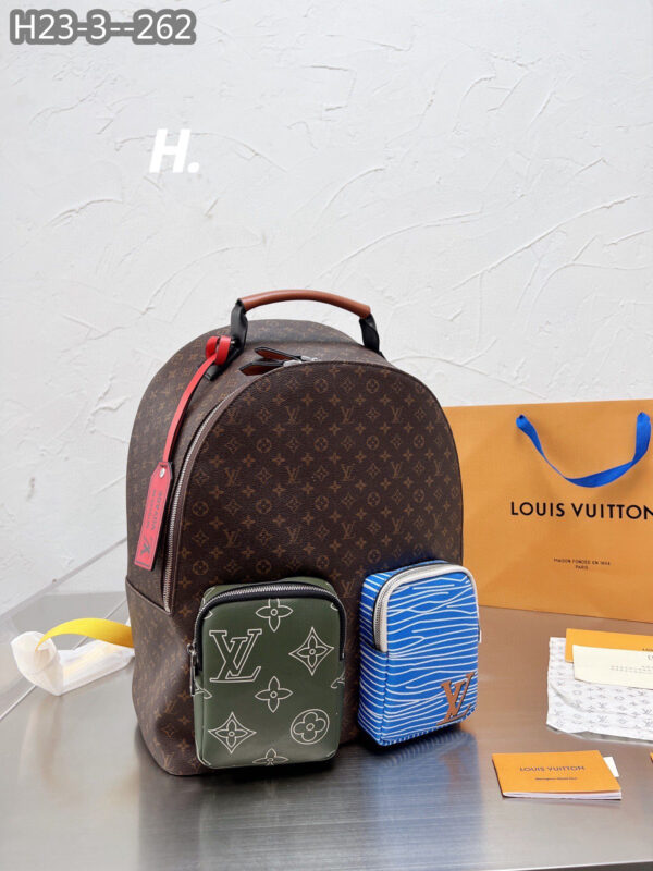 LOUIS VUITTON BACKPACK MULTIPOCKET BROWN GREEN AND BLUE 38CM - Image 2