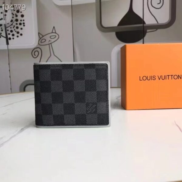 LOUIS VUITTON MULTIPLE WALLET DAMIER GRAPHITE BLACK AND GREY 11CM N64434 - Image 2