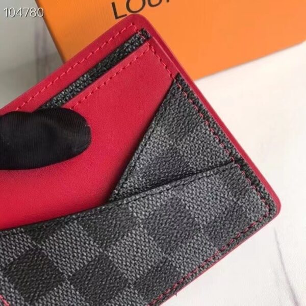 LOUIS VUITTON MULTIPLE WALLET DAMIER GRAPHITE BLACK AND RED 11CM N63260 - Image 2