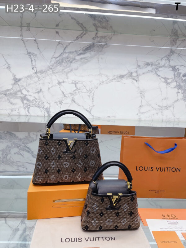 LOUIS VUITTON CAPUCINES MINI BAG GLASS BEADS AND POLYESTER SATIN GOLD 20CM M21494 - Image 2