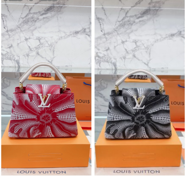 LOUIS VUITTON X YK CAPUCINES BLACK WITH PSYCHEDELIC FLOWER PRINT 27CM M21705 - Image 3