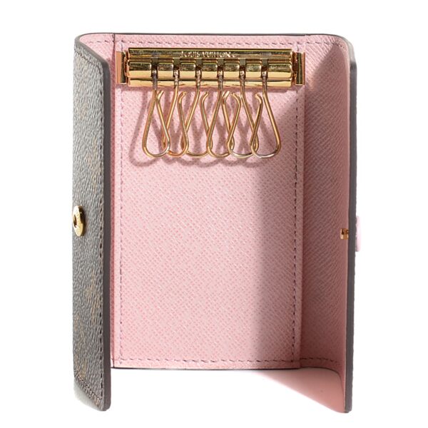 LOUIS VUITTON 6 KEY HOLDER MONOGRAM BROWN AND LIGHT PINK 10CM M62630 - Image 2