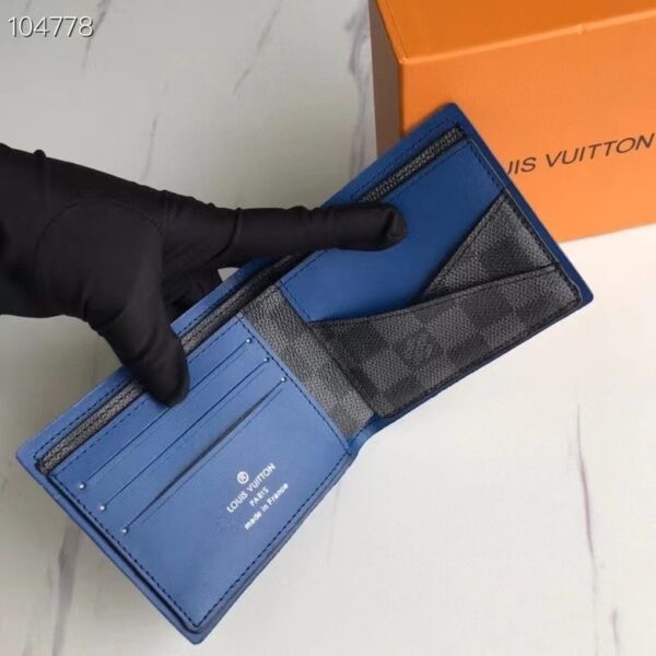 LOUIS VUITTON MULTIPLE WALLET DAMIER GRAPHITE BLACK AND GREEN 11CM N64434 - Image 4
