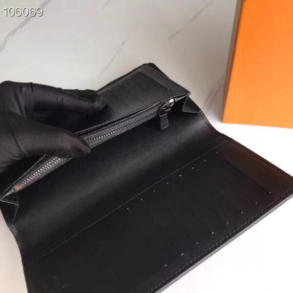 LOUIS VUITTON IMPRINTED LOGO LONG WALLET BLACK 19CM - Image 4