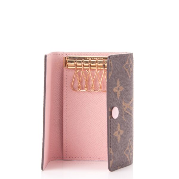 LOUIS VUITTON 6 KEY HOLDER MONOGRAM BROWN AND LIGHT PINK 10CM M62630 - Image 5