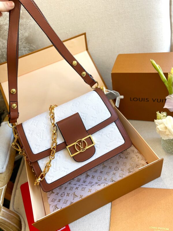 LOUIS VUITTON DAUPHINE 25CM WHITE AND BROWN M45959 - Image 5