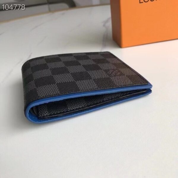LOUIS VUITTON MULTIPLE WALLET DAMIER GRAPHITE BLACK AND GREEN 11CM N64434 - Image 5