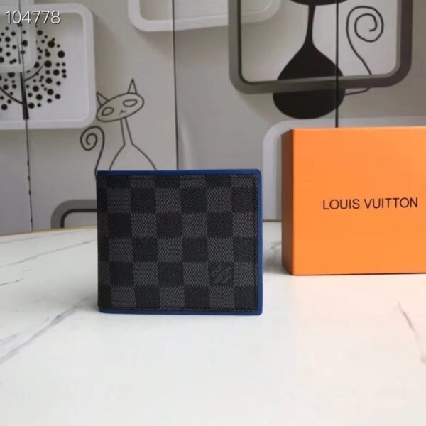 LOUIS VUITTON MULTIPLE WALLET DAMIER GRAPHITE BLACK AND GREY 11CM N64434 - Image 5