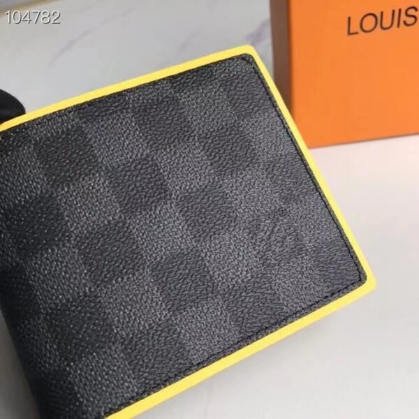 LOUIS VUITTON MULTIPLE WALLET DAMIER GRAPHITE BLACK AND YELLOW 11CM N63260 - Image 6