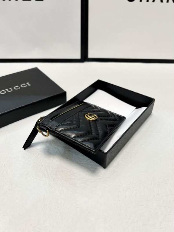 GUCCI GG MARMONT 2.0 QUILTED CARD HOLDER BLACK 10CM 221451F037015 - Image 7