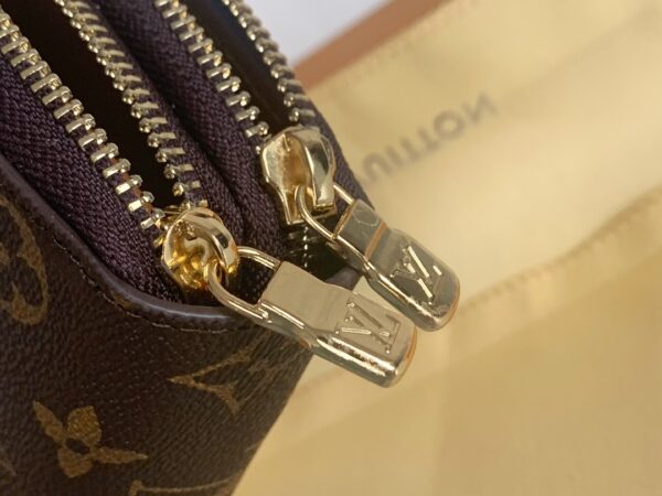 LOUIS VUITTON LONG DOUBLE ZIPPER WALLET MONOGRAM BROWN 19CM - Image 7