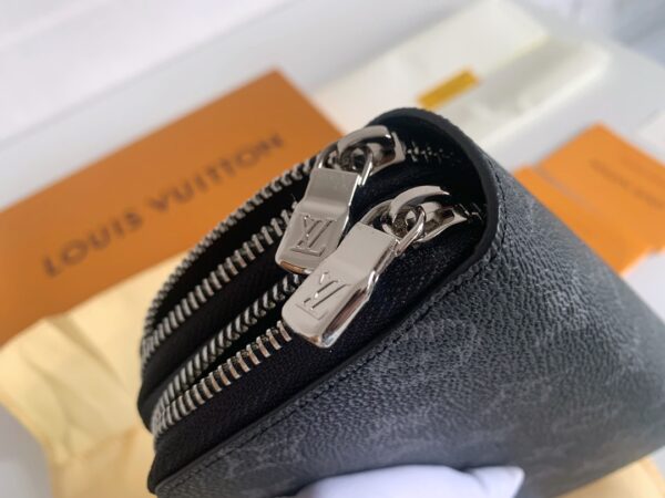LOUIS VUITTON LONG DOUBLE ZIPPER WALLET MONOGRAM BLACK 19CM - Image 7