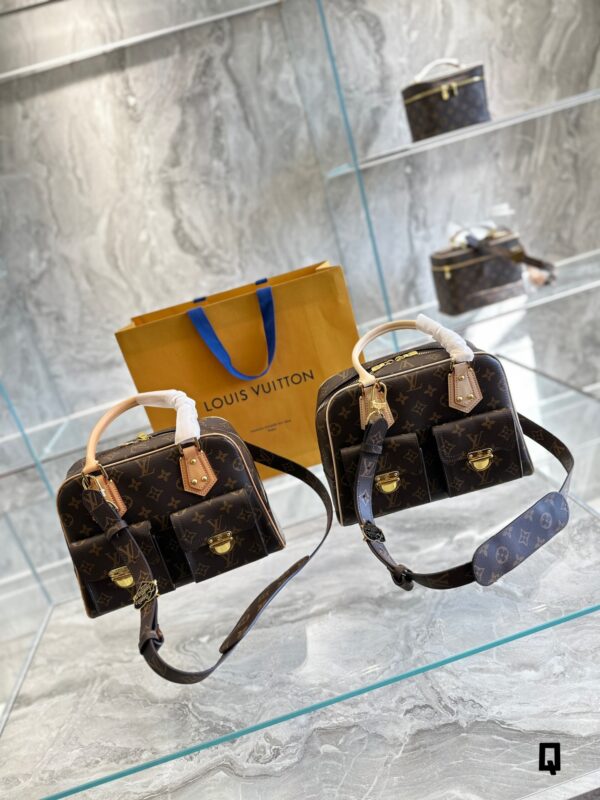 LOUIS VUITTON MANHATTAN PM TOP HANDLE BAG BROWN 29CM M40026 - Image 7