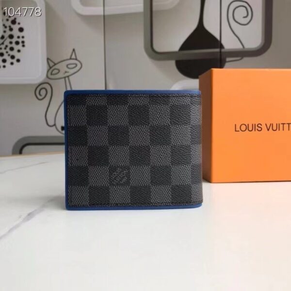 LOUIS VUITTON MULTIPLE WALLET DAMIER GRAPHITE BLACK AND GREEN 11CM N64434 - Image 7