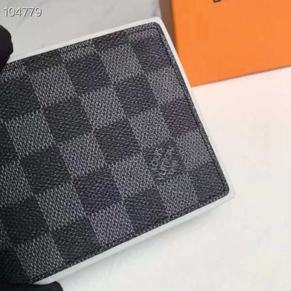 LOUIS VUITTON MULTIPLE WALLET DAMIER GRAPHITE BLACK AND GREY 11CM N64434 - Image 7