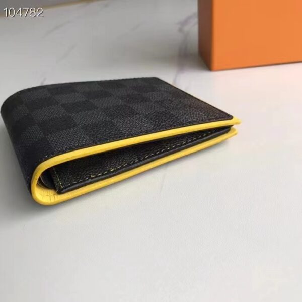 LOUIS VUITTON MULTIPLE WALLET DAMIER GRAPHITE BLACK AND YELLOW 11CM N63260 - Image 7
