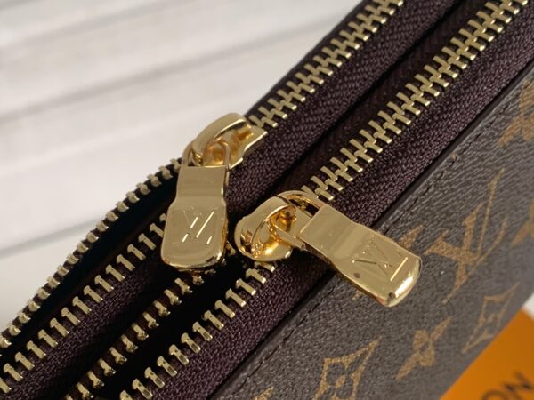 LOUIS VUITTON LONG DOUBLE ZIPPER WALLET MONOGRAM BROWN 19CM - Image 8