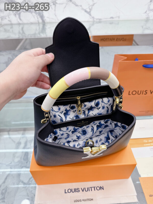 LOUIS VUITTON CAPUCINES BB BLACK 27CM M21920 - Image 8