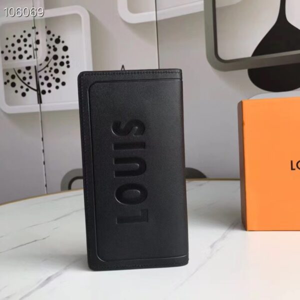 LOUIS VUITTON IMPRINTED LOGO LONG WALLET BLACK 19CM - Image 8