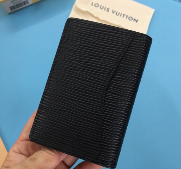 LOUIS VUITTON POCKET ORGANIZER EPI LEATHER BLACK 11CM M60642 - Image 8