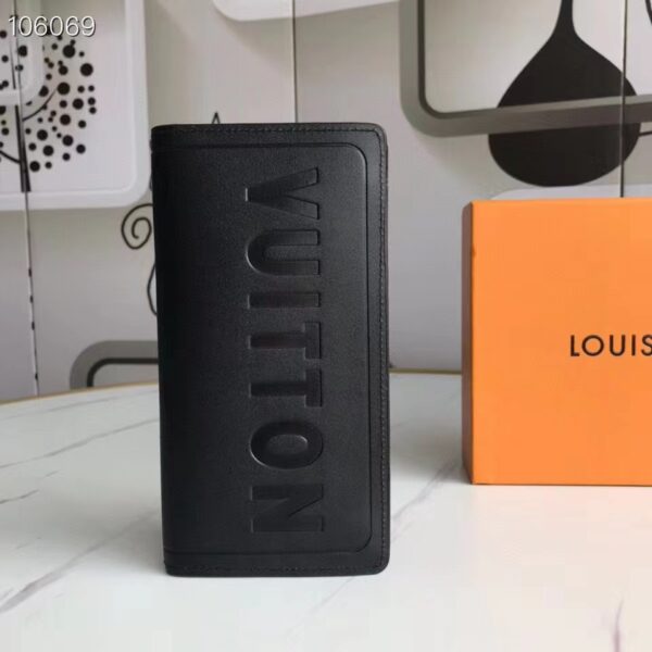 LOUIS VUITTON IMPRINTED LOGO LONG WALLET BLACK 19CM - Image 9