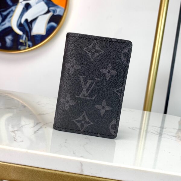 LOUIS VUITTON POCKET ORGANIZER MONOGRAM ECLIPSE CANVAS BLACK 11CM M61696 - Image 9