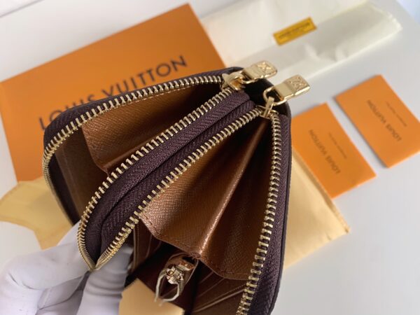LOUIS VUITTON LONG DOUBLE ZIPPER WALLET MONOGRAM BROWN 19CM - Image 9