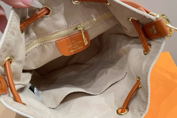 LOUIS VUITTON CANVAS BUCKET BAG BROWN 25CM - Image 7