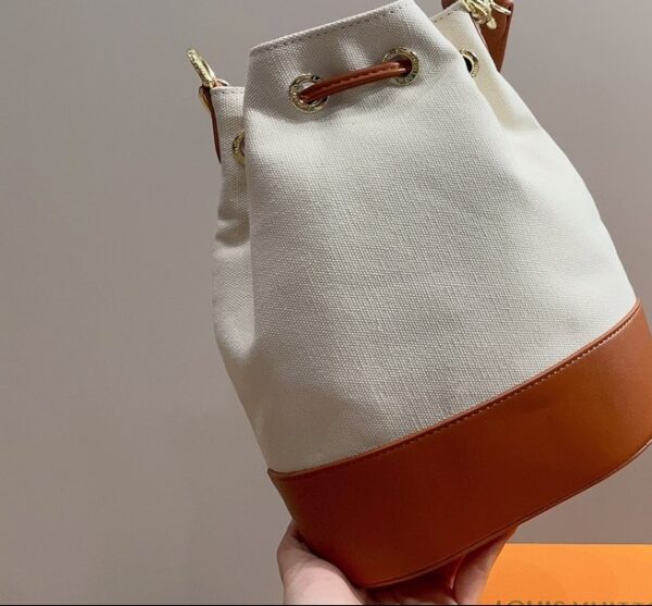 LOUIS VUITTON CANVAS BUCKET BAG BROWN 25CM - Image 3