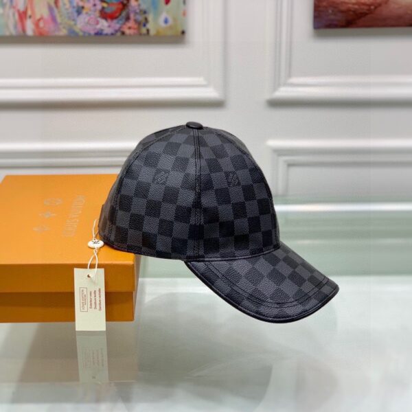 LOUIS VUITTON DAMIER AZUR COATED CANVAS CAP BLACK - Image 6