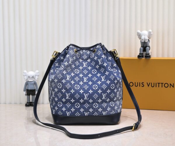 LOUIS VUITTON DENIM JACQUARD TEXTIL PETIT NOE 28.5CM M59606 - Image 8