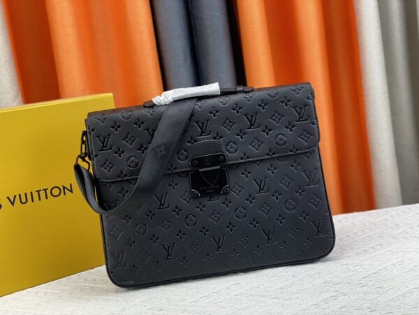 LOUIS VUITTON S LOCK BRIEFCASE BLACK 39CM M20835 - Image 5