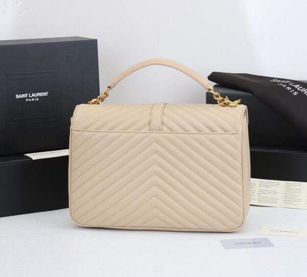 SAINT LAURENT COLLEGE LARGE CHAIN BAG BEIGE 25CM - Image 5