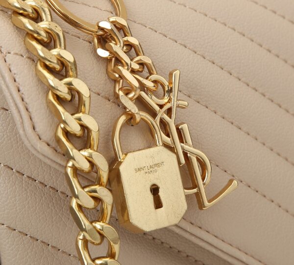 SAINT LAURENT COLLEGE LARGE CHAIN BAG BEIGE 25CM - Image 3