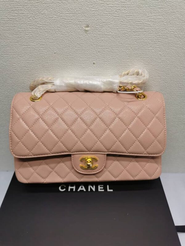 CHANEL CLASSIC MEDIUM FLAP BAG PINK AND GOLD 25CM - Image 2