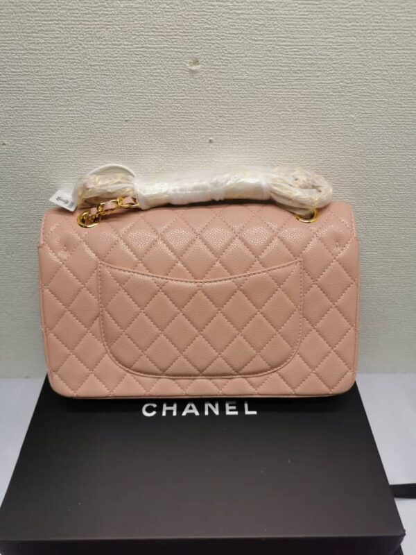 CHANEL CLASSIC MEDIUM FLAP BAG PINK AND GOLD 25CM - Image 4