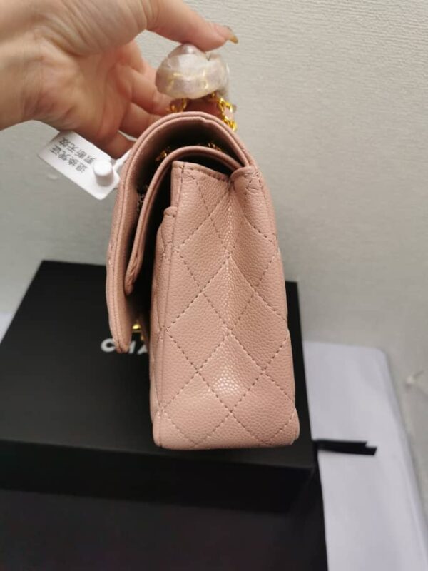 CHANEL CLASSIC MEDIUM FLAP BAG PINK AND GOLD 25CM - Image 5